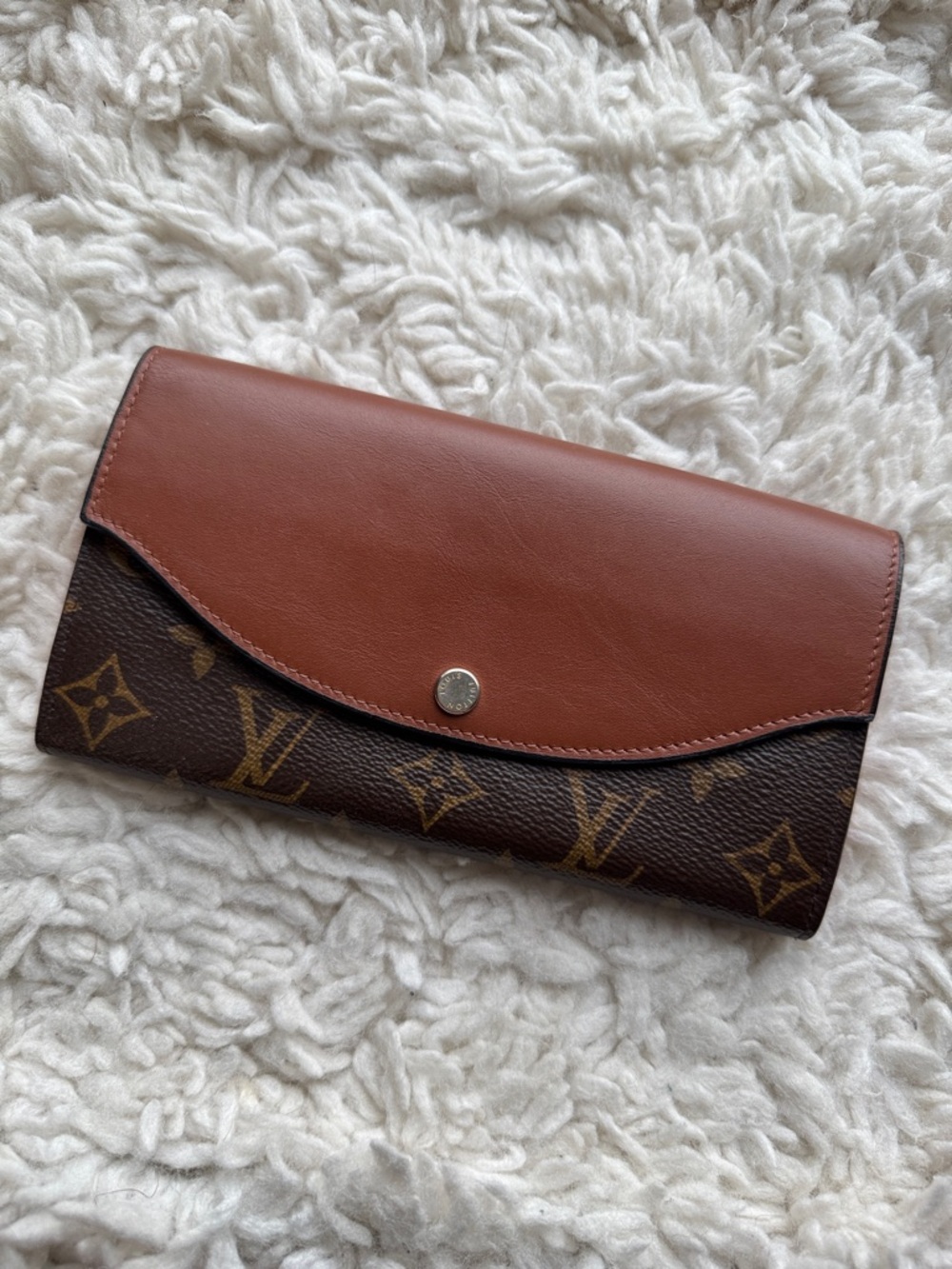 Louis Vuitton Brown Monogram Leather Flap Wallet